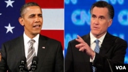 Hai ứng cử viên tổng thống Mỹ: Tổng thống Barack Obama và ông Mitt Romney